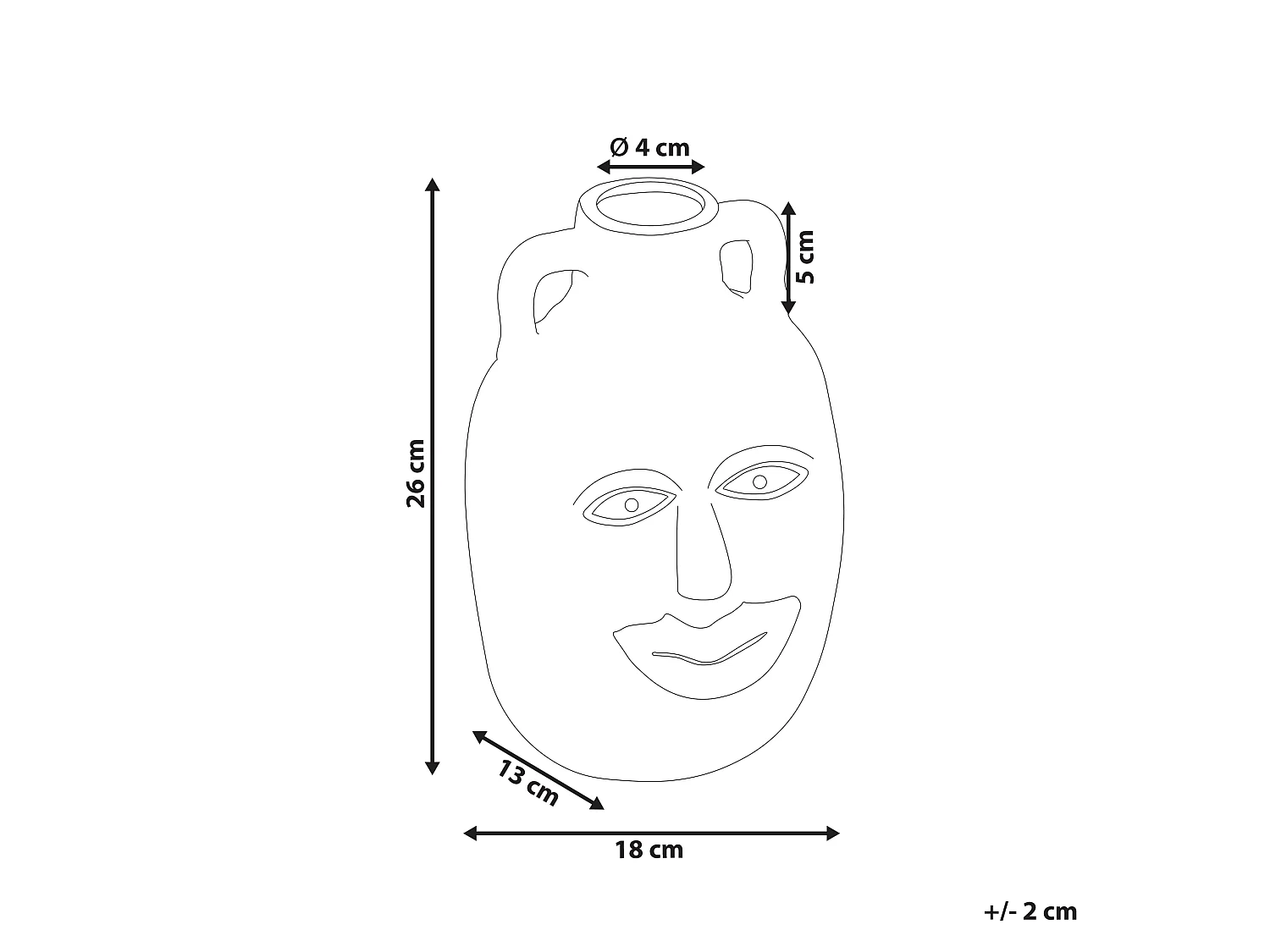 Vase à fleurs VERIA Céramique 26 cm Beige sable