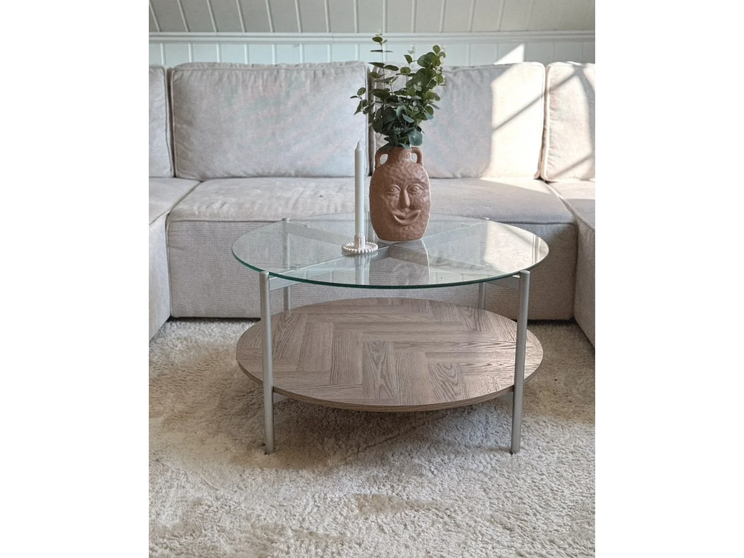 Vase à fleurs VERIA Céramique 26 cm Beige sable