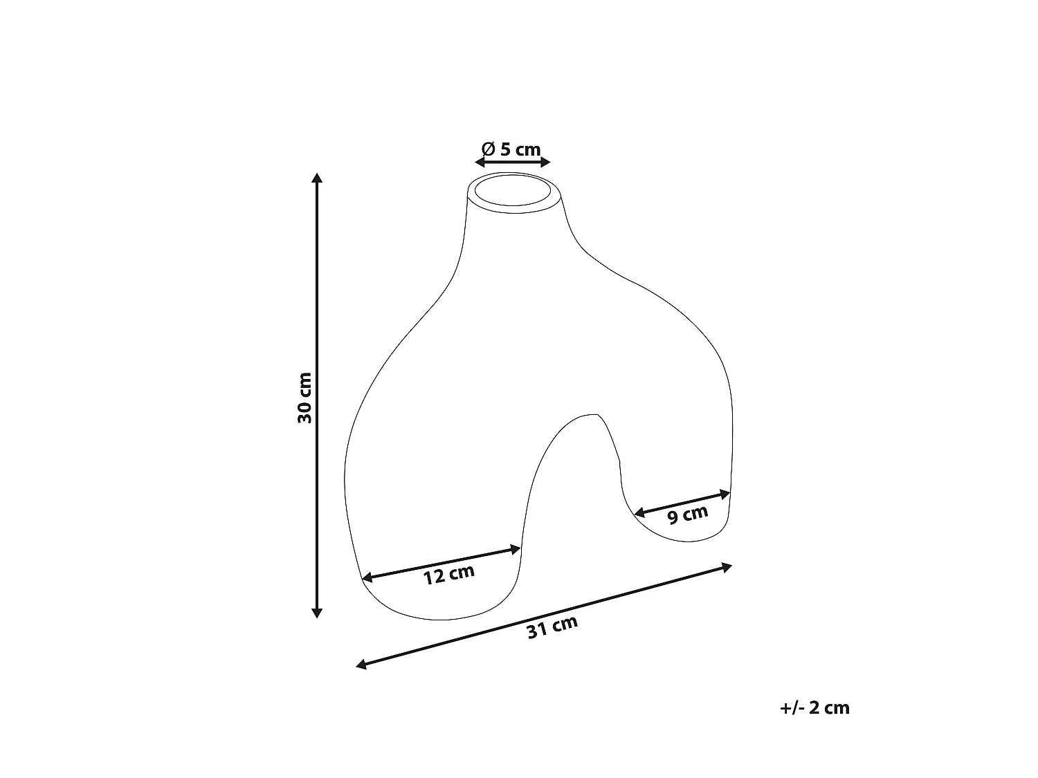 Wazon na kwiaty LAMIA Ceramika 30 cm Czarny