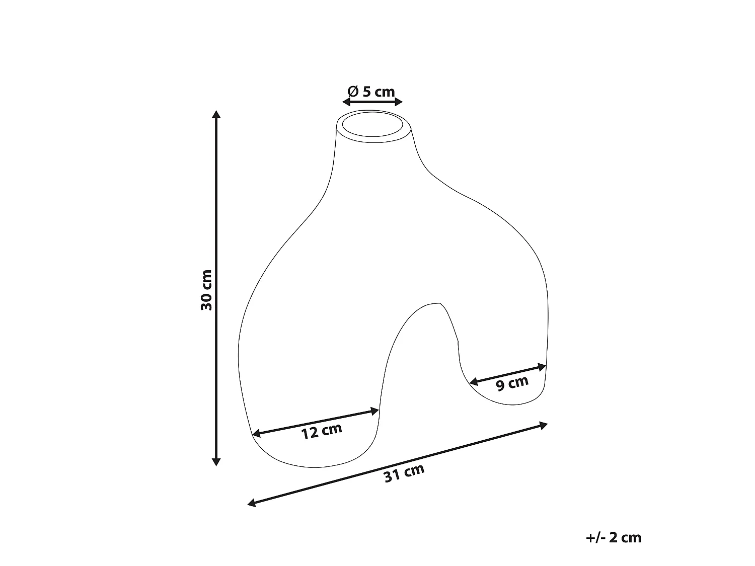Vase à fleurs LAMIA Céramique 30 cm Noir