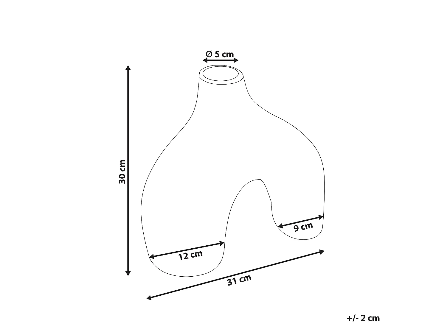 Vase à fleurs LAMIA Céramique 30 cm Noir