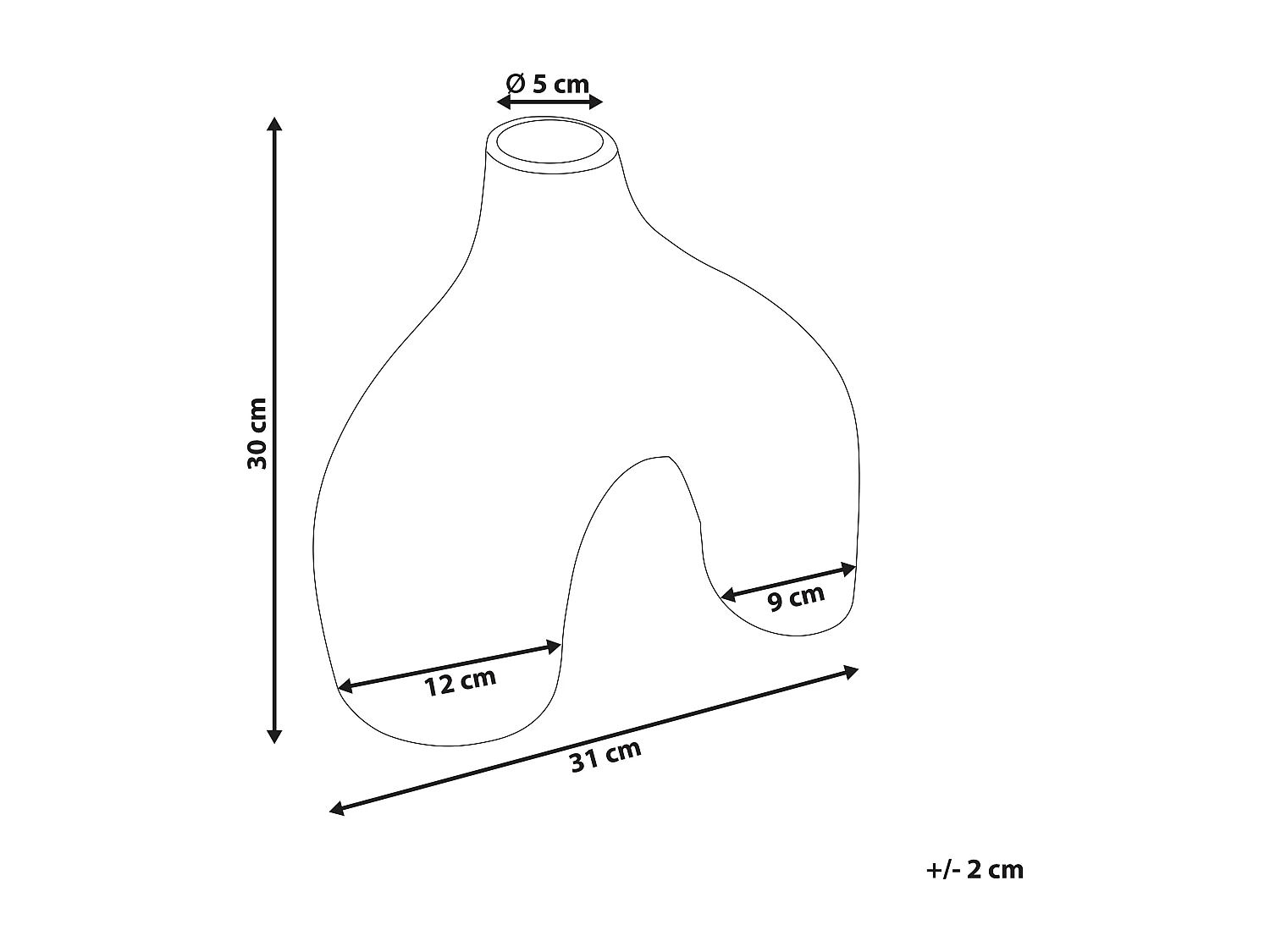 Blumenvase LAMIA Keramik 30 cm Schwarz