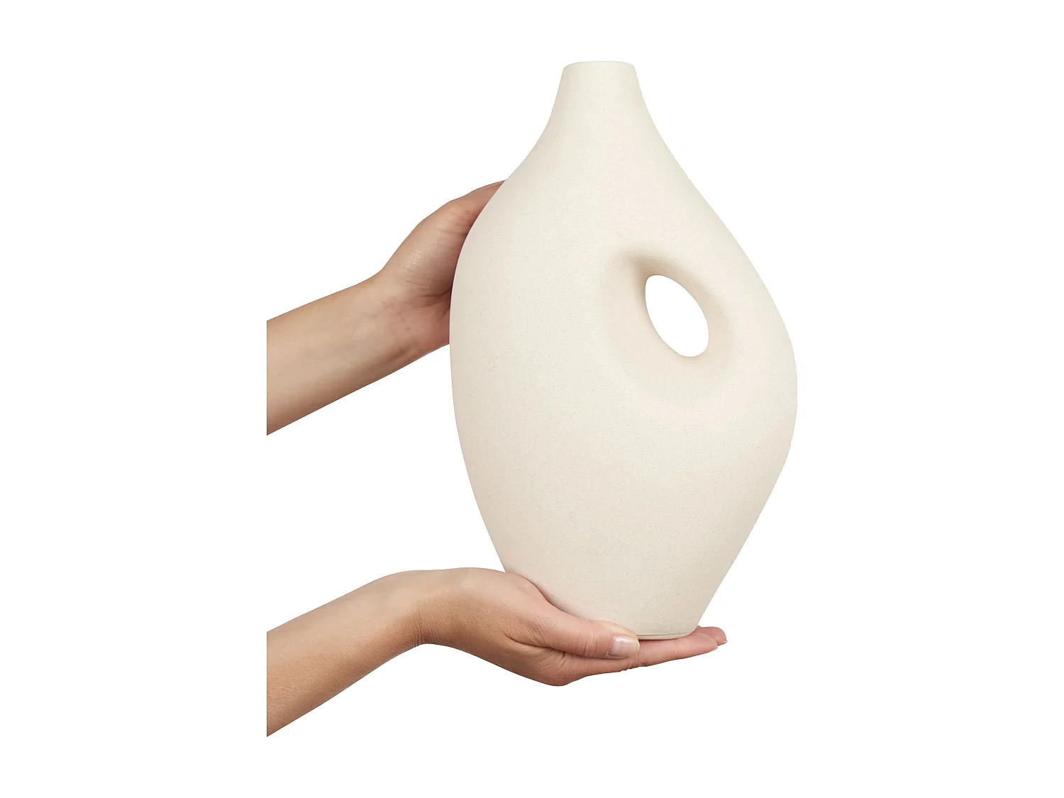 Wazon na kwiaty KOMOTINI Ceramika 32 cm Złamana biel