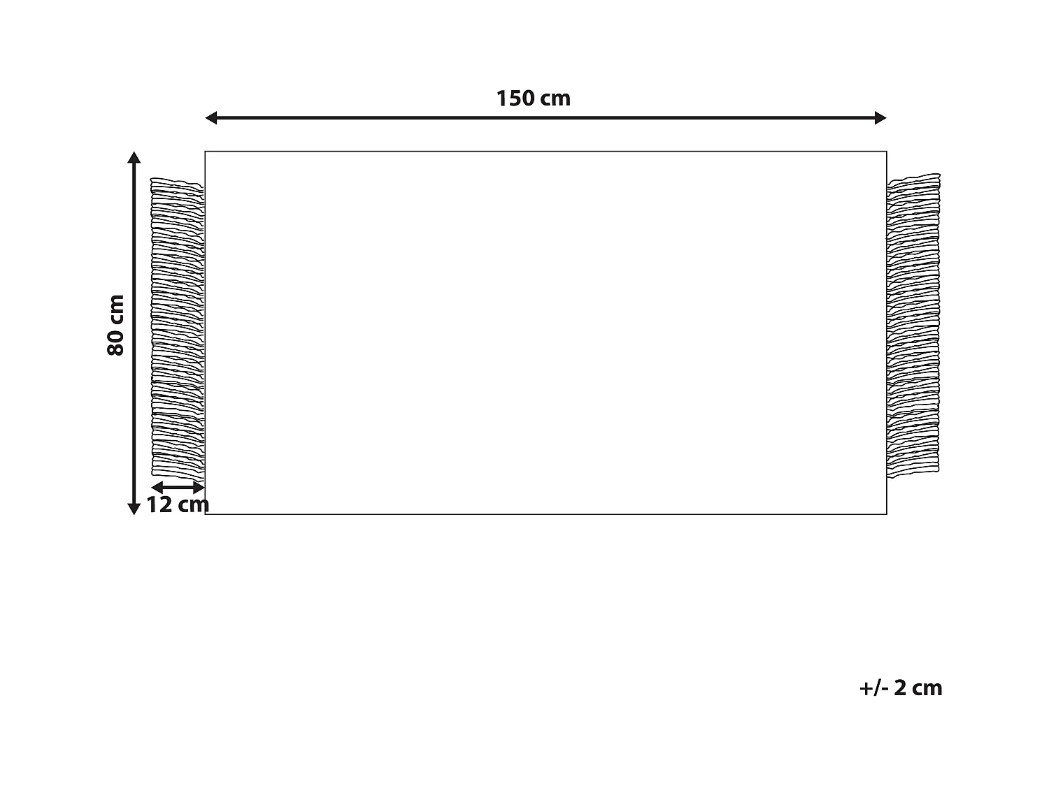 Alfombra de lana blanco crema/negro 80 x 150 cm TACETTIN