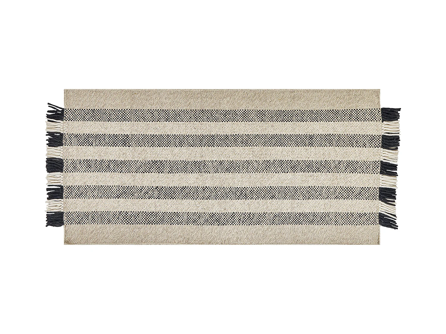 Alfombra de lana blanco crema/negro 80 x 150 cm TACETTIN