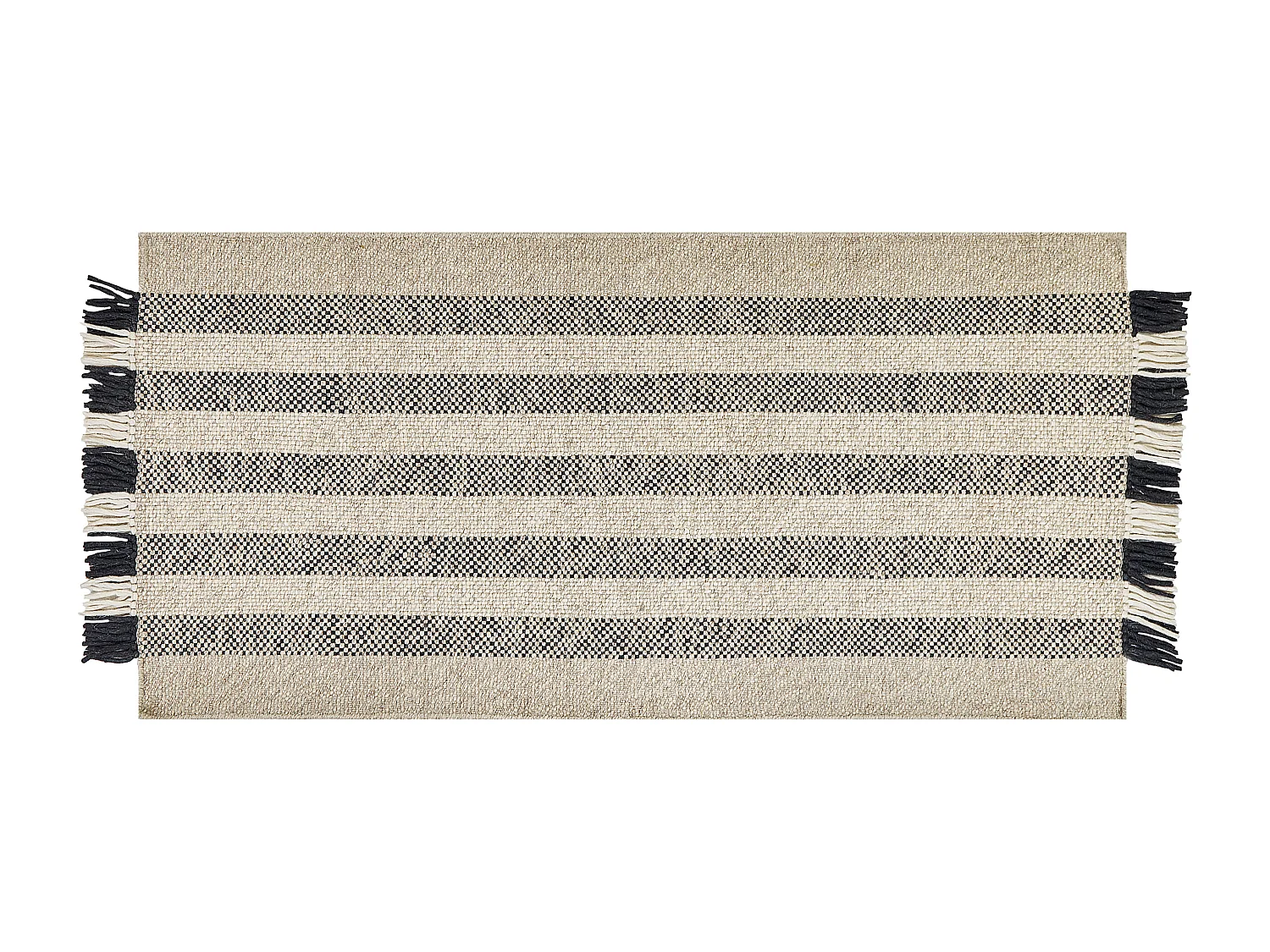 Vloerkleed wol off-white/zwart 80 x 150 cm TACETTIN