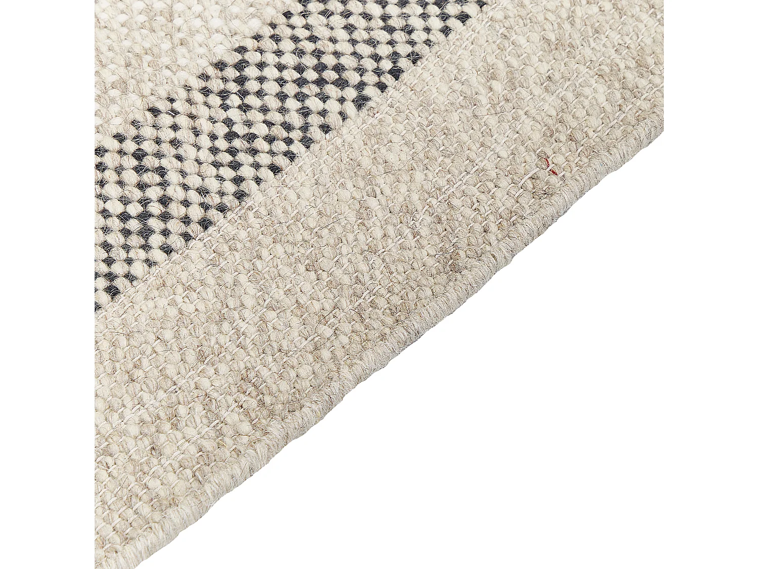 Vloerkleed wol off-white/zwart 80 x 150 cm TACETTIN