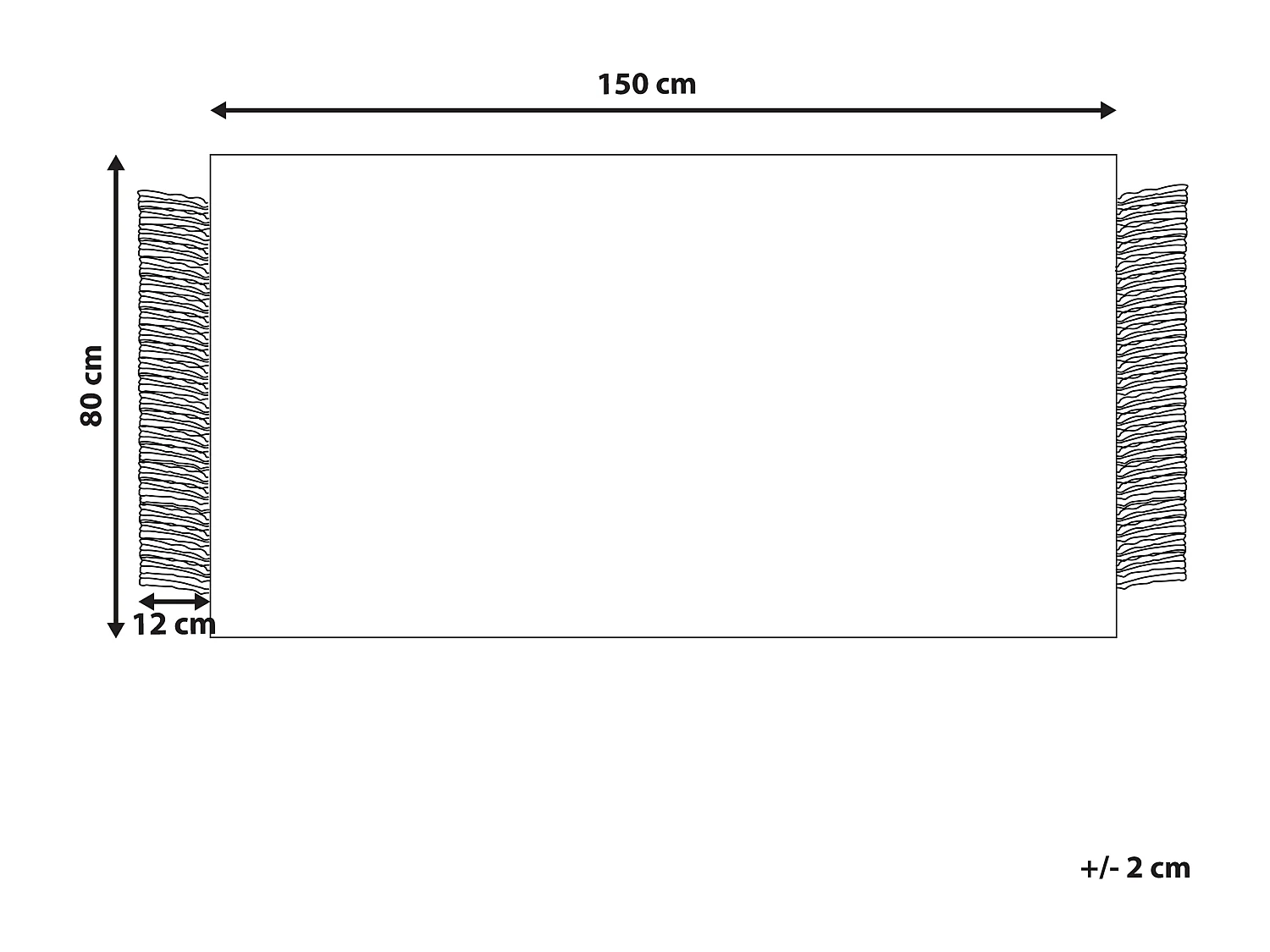 Tapete de lã branca e preta 80 x 150 cm TACETTIN