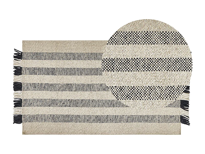 Tapis TACETTIN Blanc 80 x 150 cm Laine