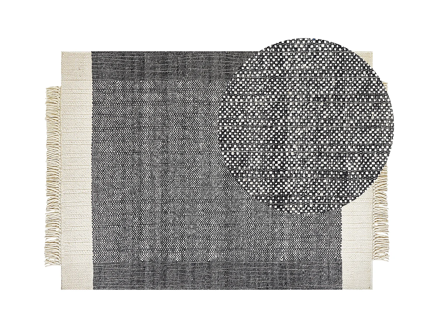 Vloerkleed wol off-white/zwart 160 x 230 cm ATLANTI