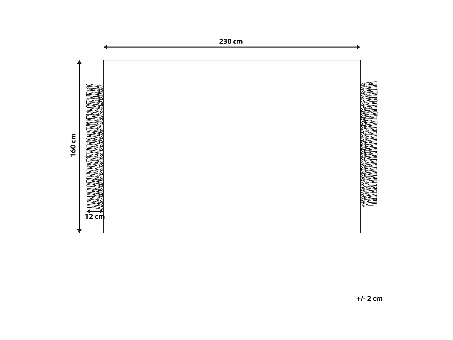 Teppich Wolle / Baumwolle schwarz 160 x 230 cm Streifen Fransen weiß Atlanti