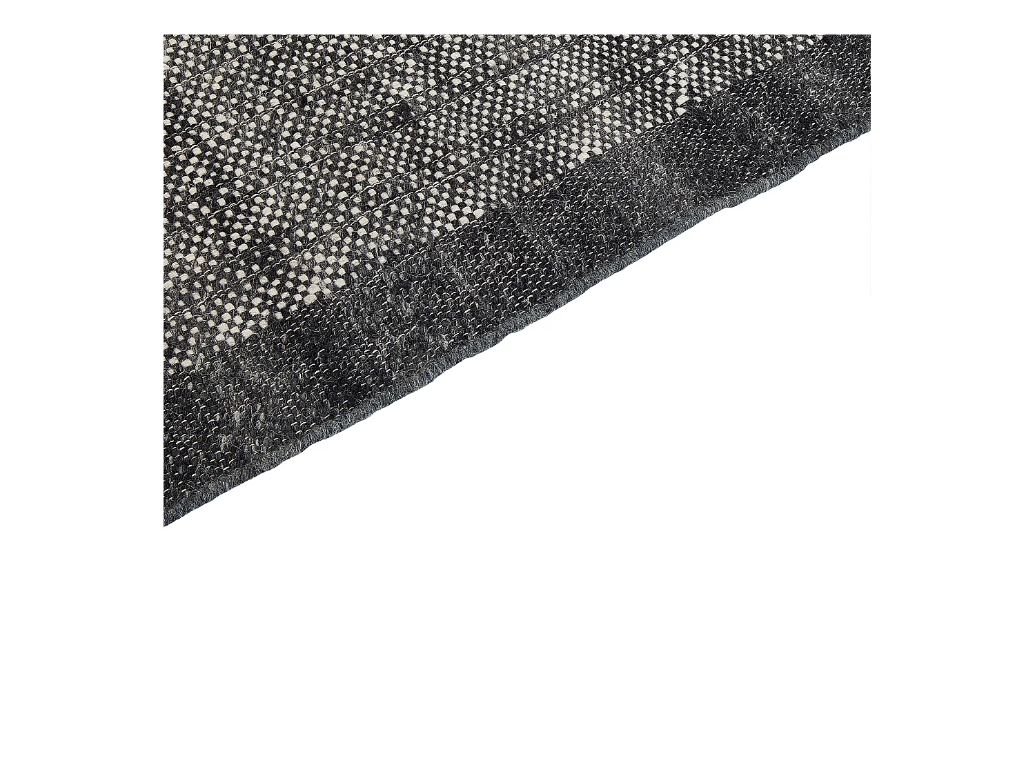 Teppich Wolle / Baumwolle schwarz 160 x 230 cm Streifen Fransen weiß Atlanti