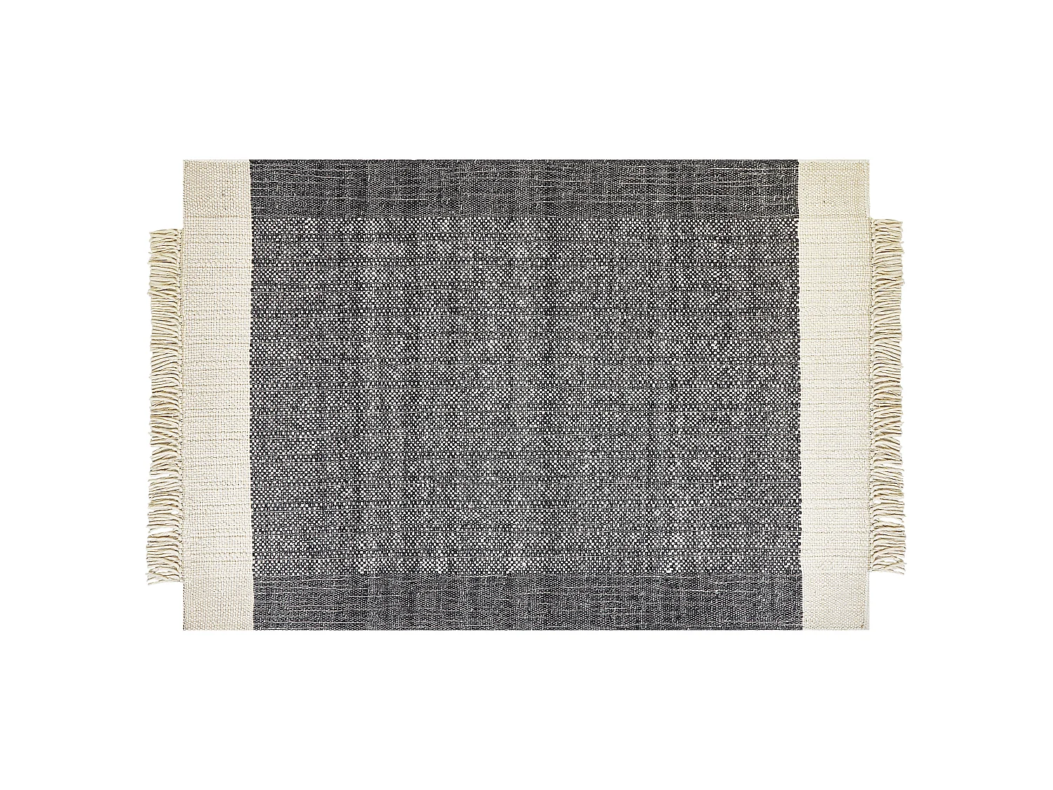 Tapis en laine blanc cassé et noir 160 x 230 cm ATLANTI