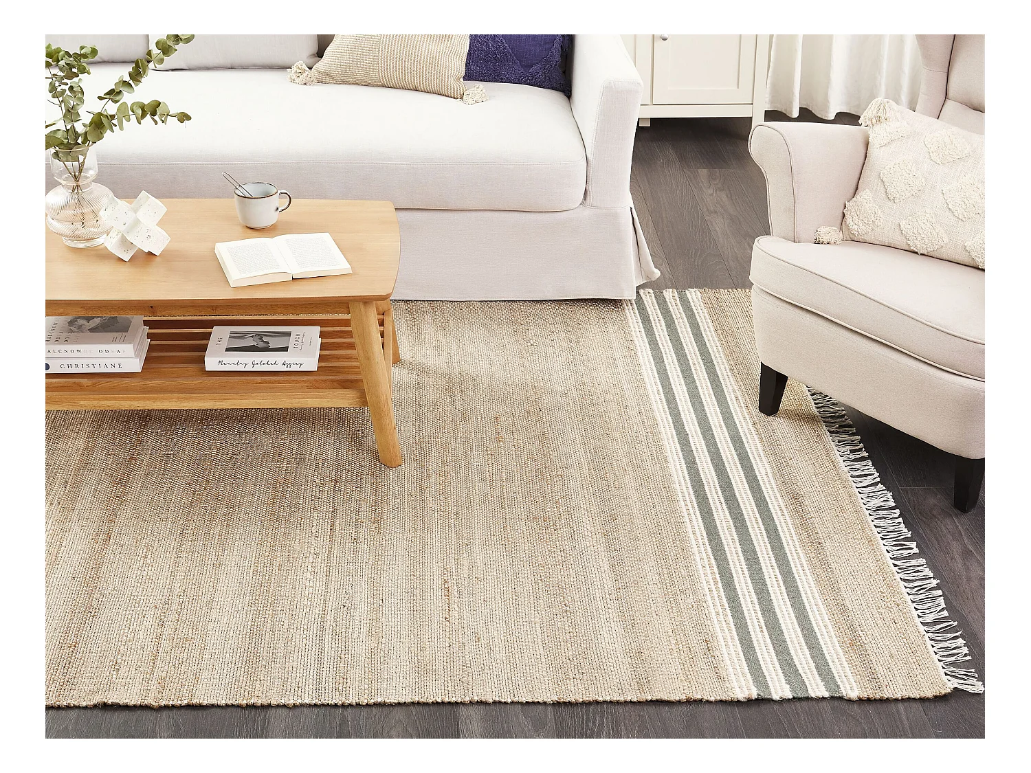 Tapis MIRZA Gris 160 x 230 cm Jute