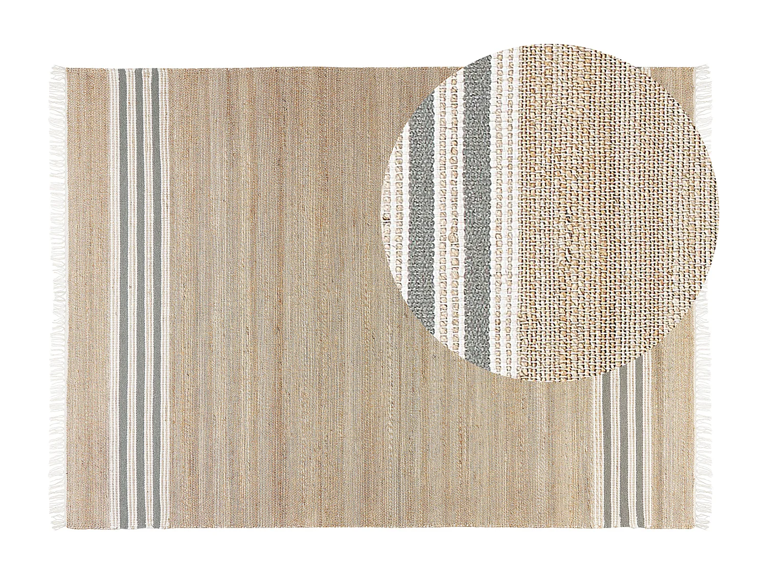 Dywan z juty 160 x 230 cm beżowo-szary MIRZA