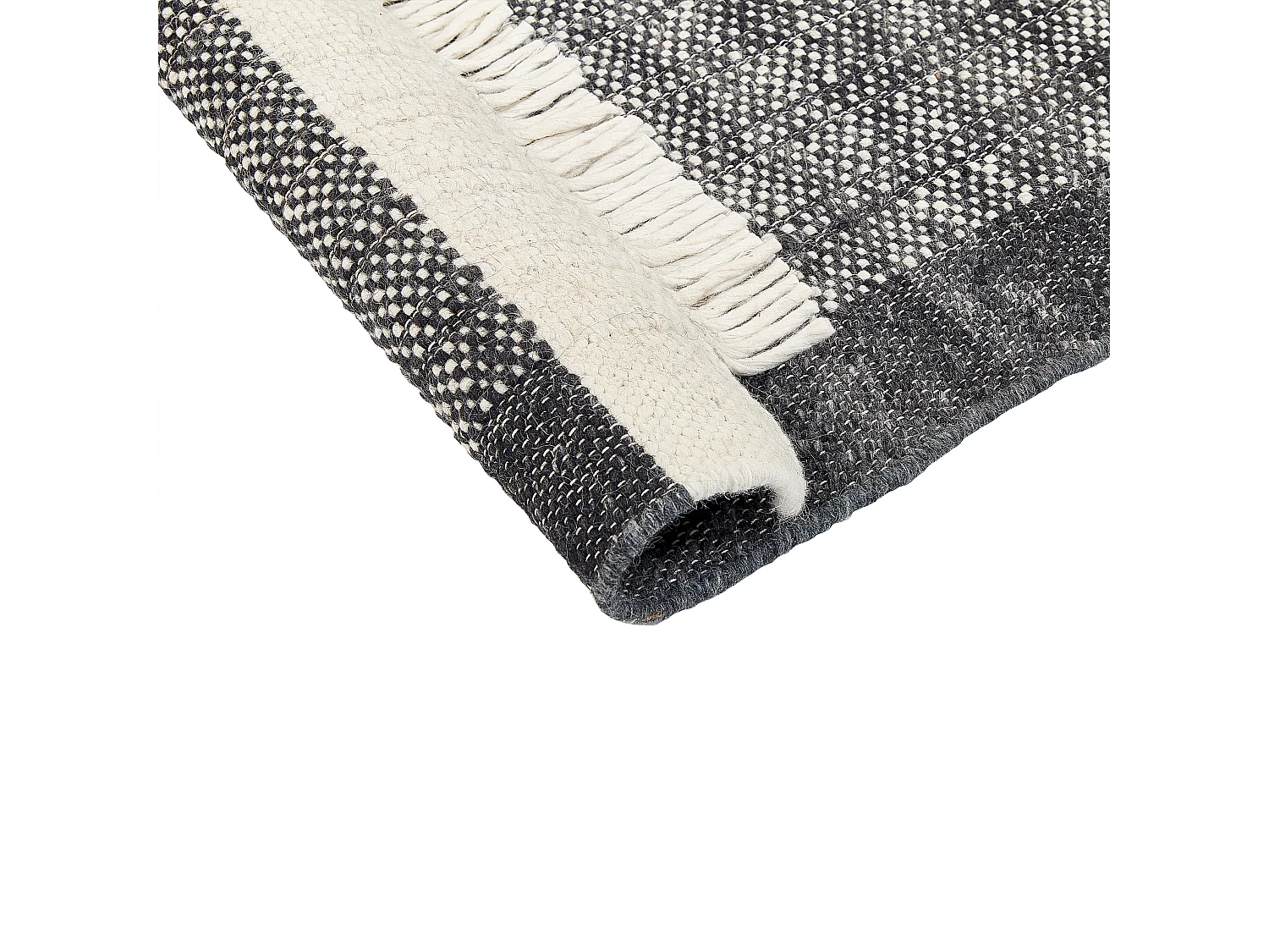 Tappeto lana nero e bianco sporco 140 x 200 cm ATLANTI