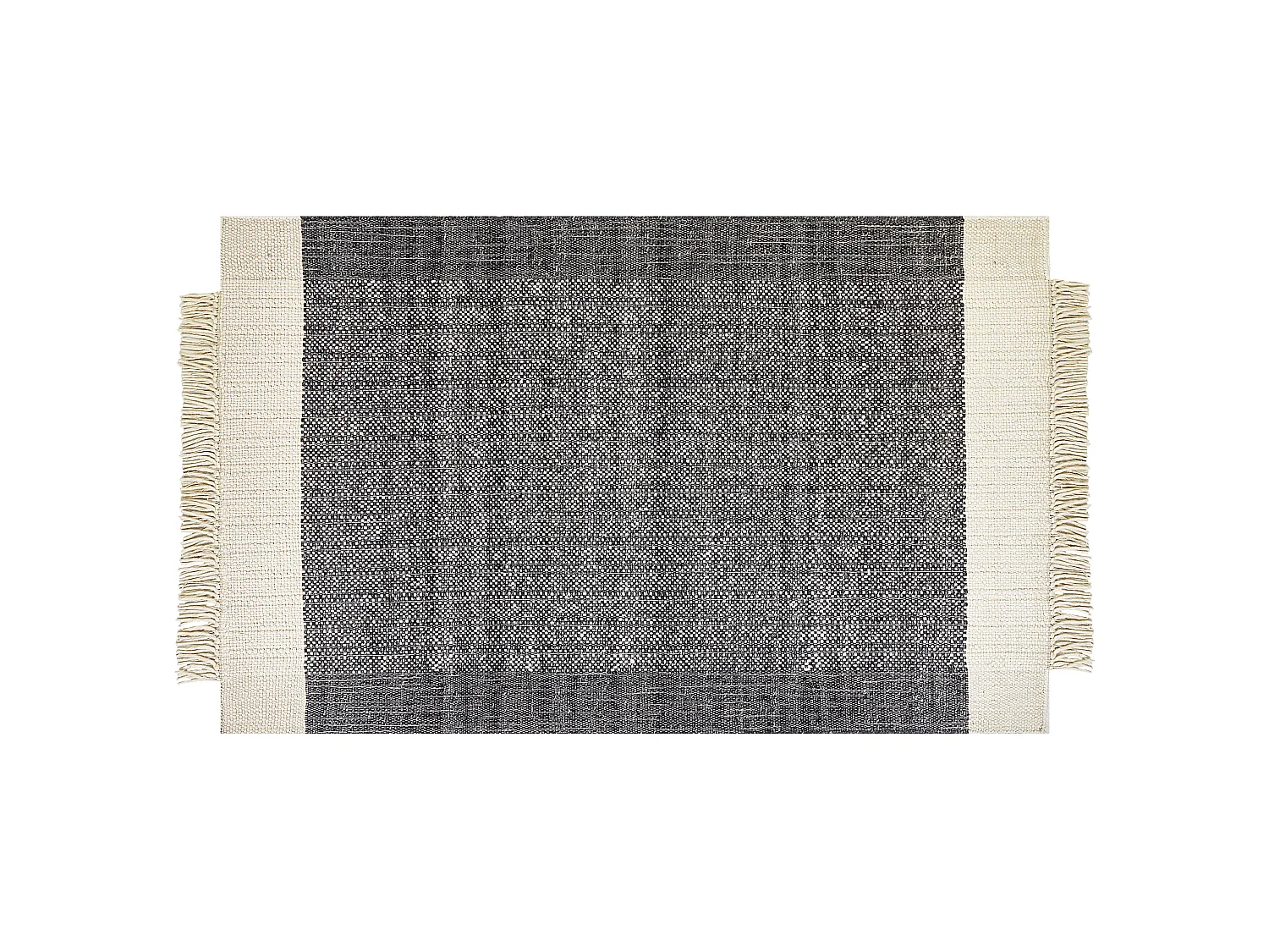 Tapis en laine blanc cassé et noir 140 x 200 cm ATLANTI