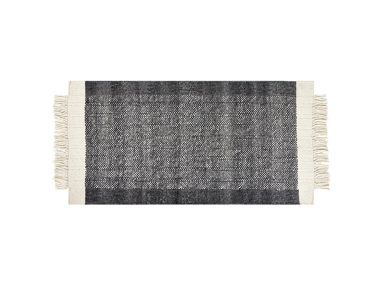 Tapis en laine blanc cassé et noir 80 x 150 cm ATLANTI
