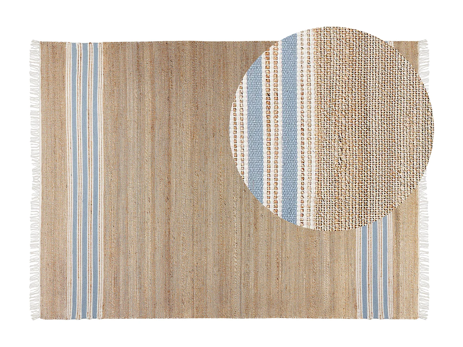 Vloerkleed MIRZA 160 x 230 cm Jute Lichtblauw