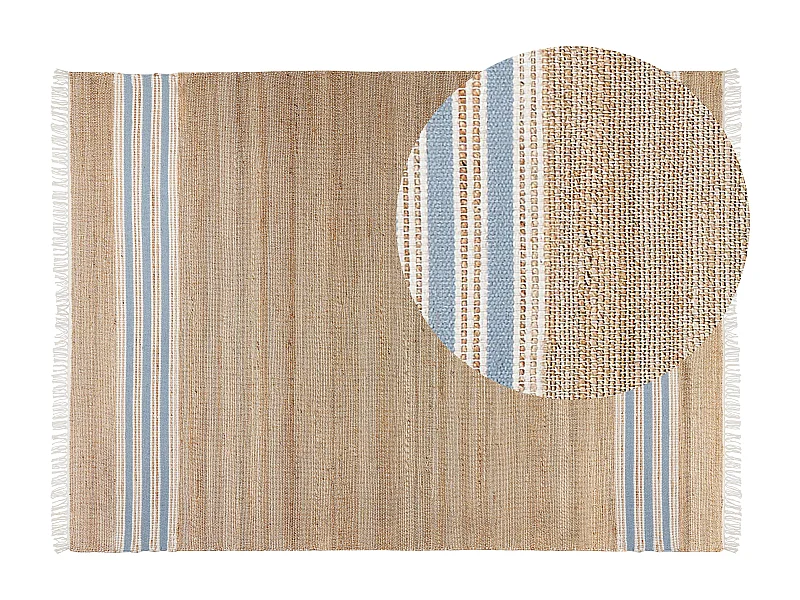 Vloerkleed MIRZA 160 x 230 cm Jute Lichtblauw