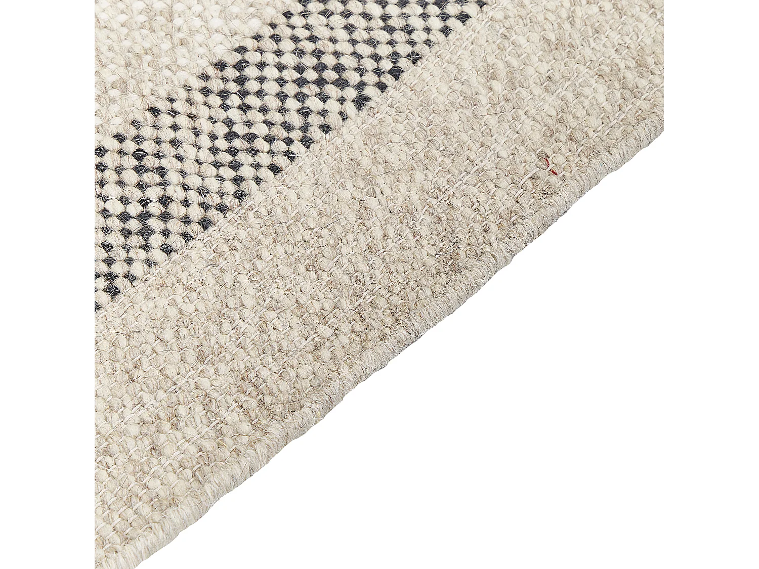 Tapete de lã branca e preta 160 x 230 cm TACETTIN