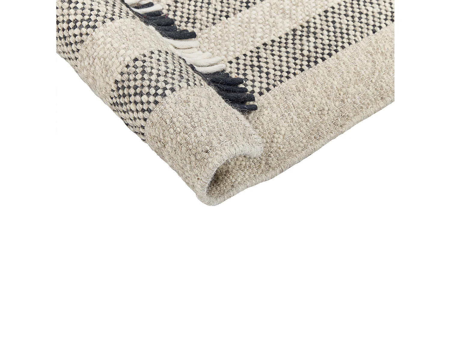 Vloerkleed wol off-white/zwart 160 x 230 cm TACETTIN