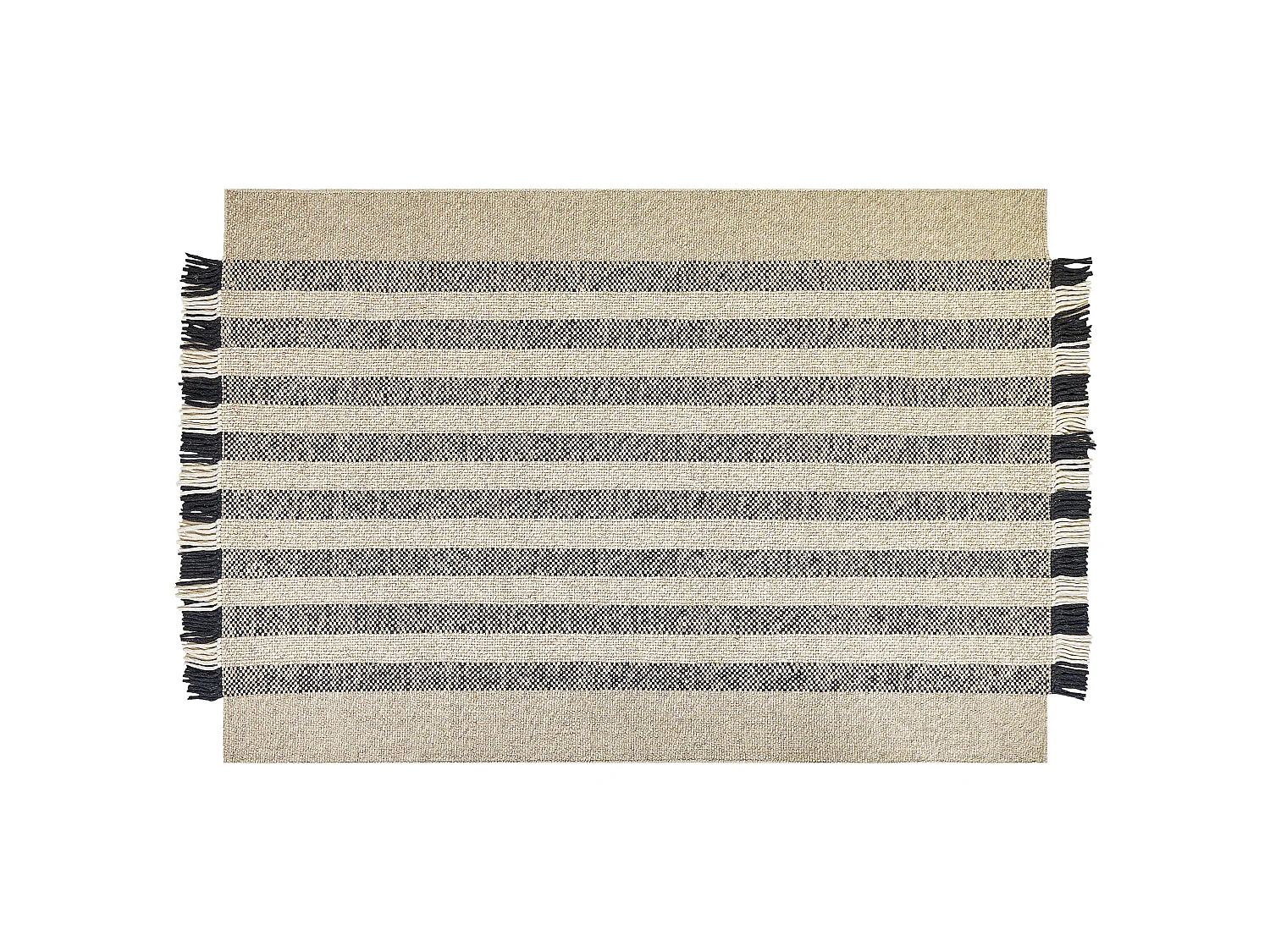 Tapis en laine blanc cassé et noir 160 x 230 cm TACETTIN