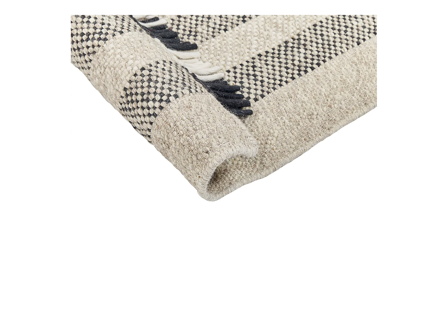 Vloerkleed wol off-white/zwart 140 x 200 cm TACETTIN