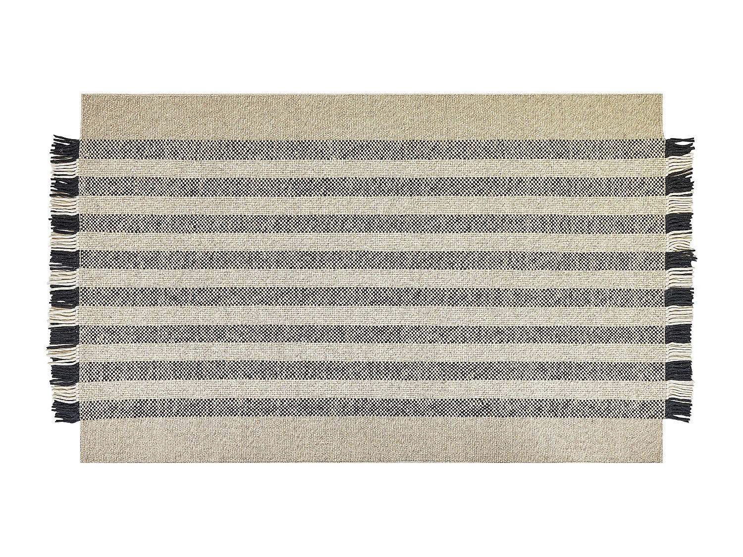 Alfombra de lana blanco crema/negro 140 x 200 cm TACETTIN