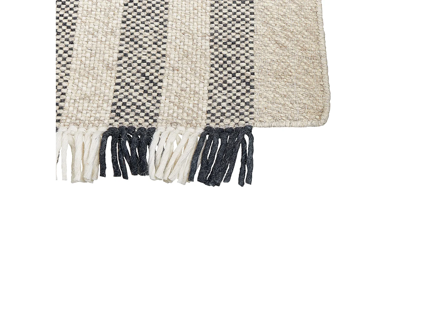 Tapete de lã branca e preta 140 x 200 cm TACETTIN