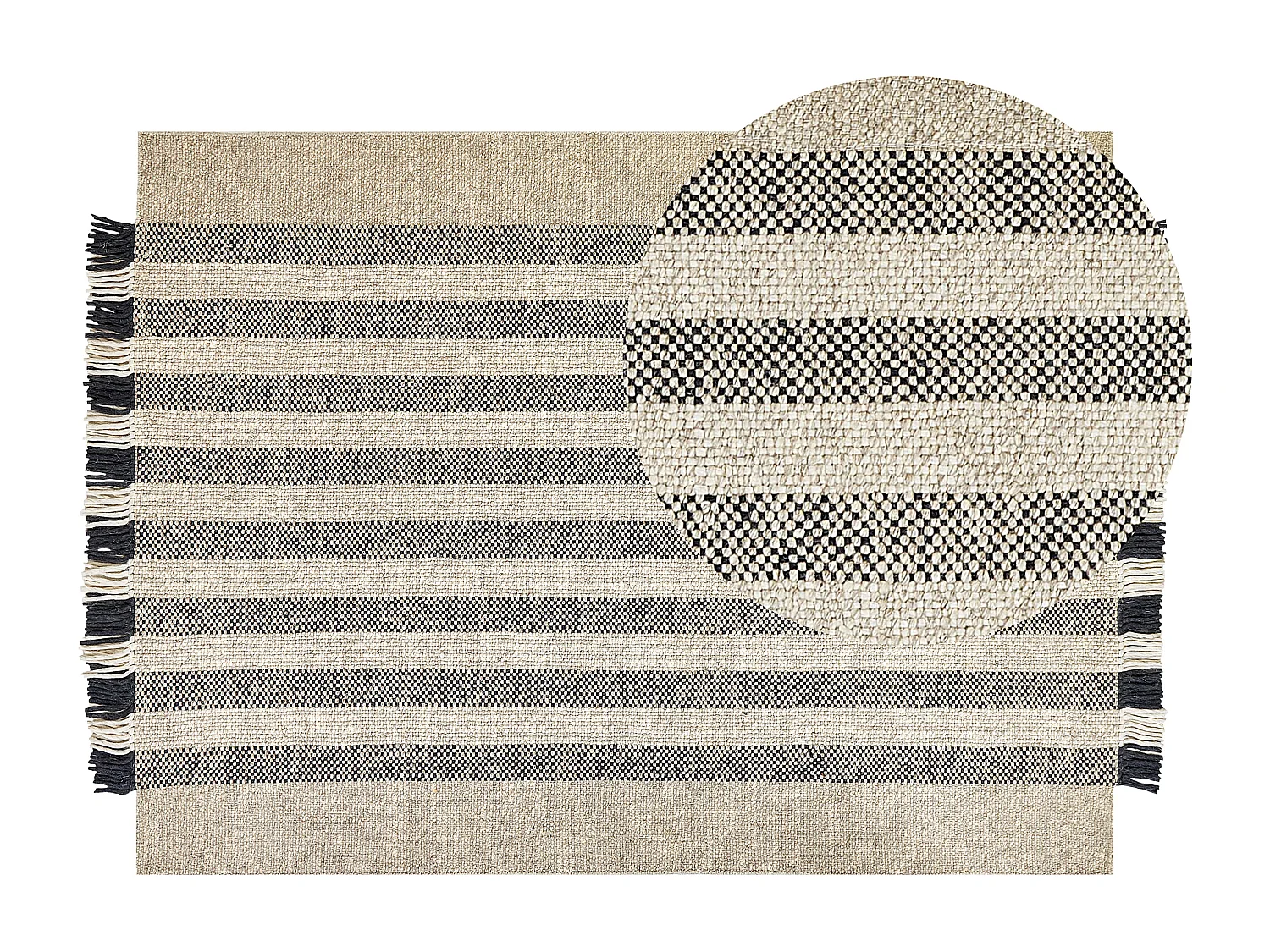 Tapis TACETTIN Blanc 140 x 200 cm Laine