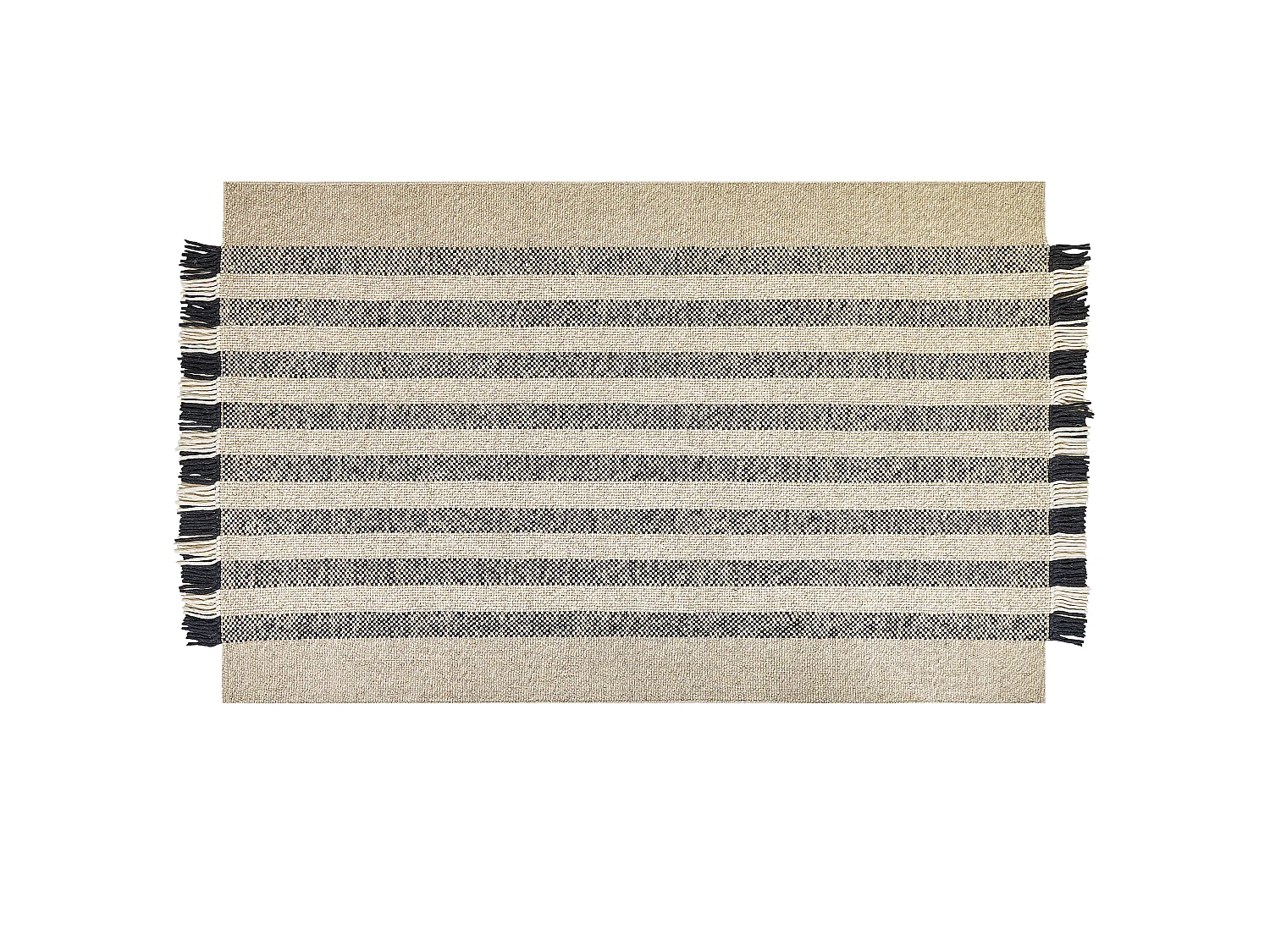 Vloerkleed wol off-white/zwart 140 x 200 cm TACETTIN