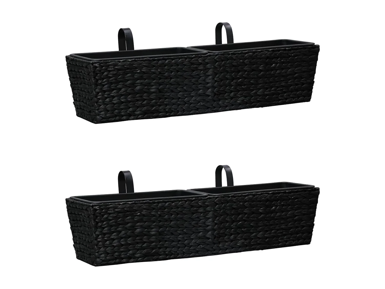 Lot de 2 jardinières noire 80 x 20 x 18 cm 02_0000885