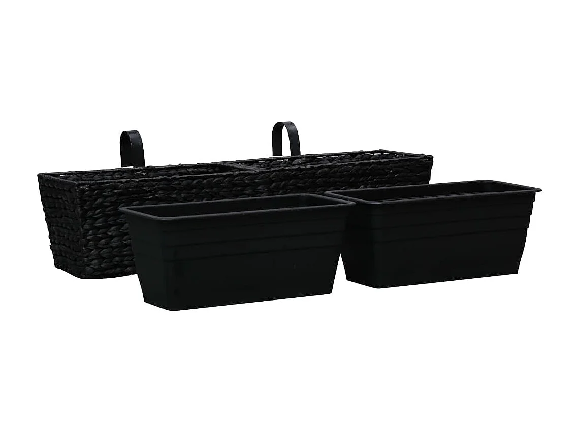 Lot de 2 jardinières noire 80 x 20 x 18 cm 02_0000885