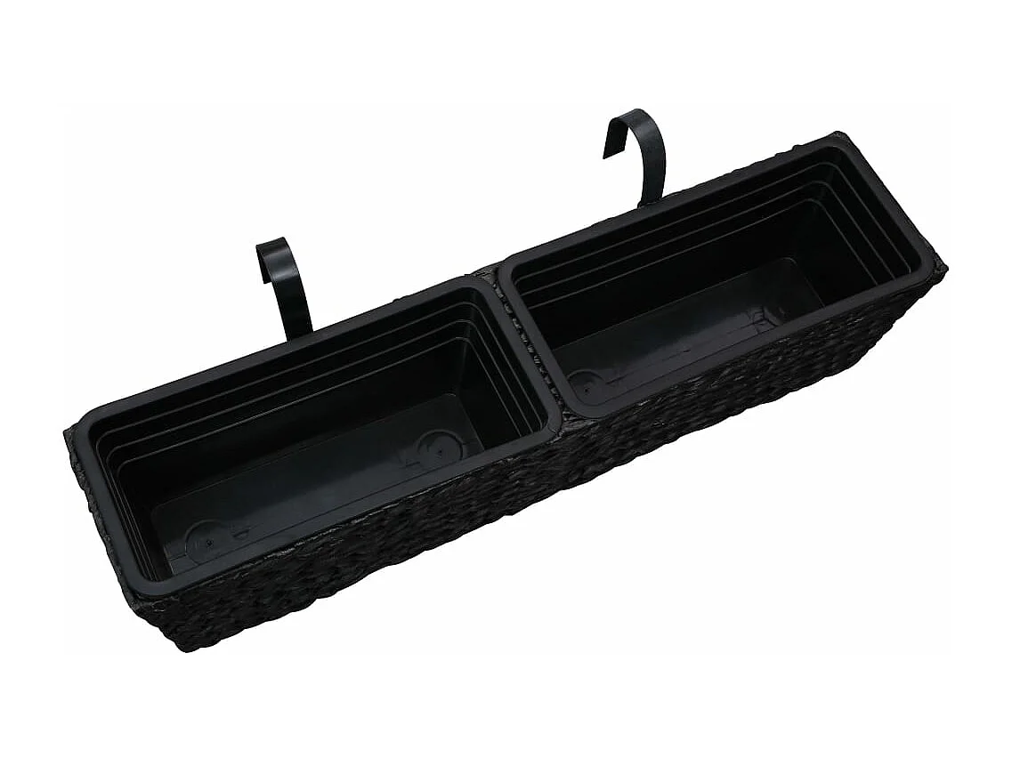 Lot de 2 jardinières noire 80 x 20 x 18 cm 02_0000885