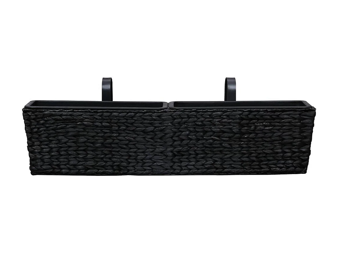 Lot de 2 jardinières noire 80 x 20 x 18 cm 02_0000885