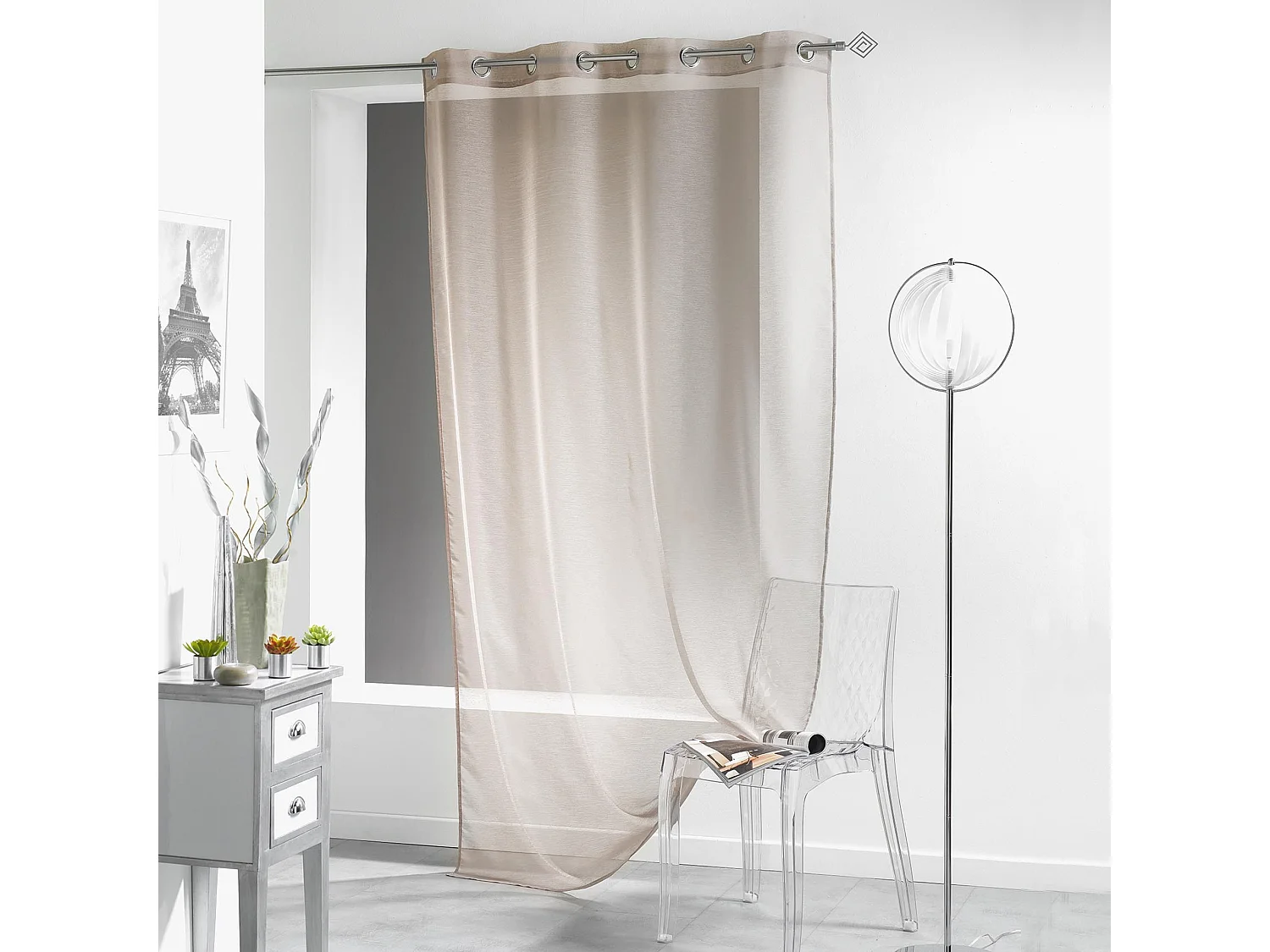 Rideau Voilage "Lisséa" 140x240cm Taupe