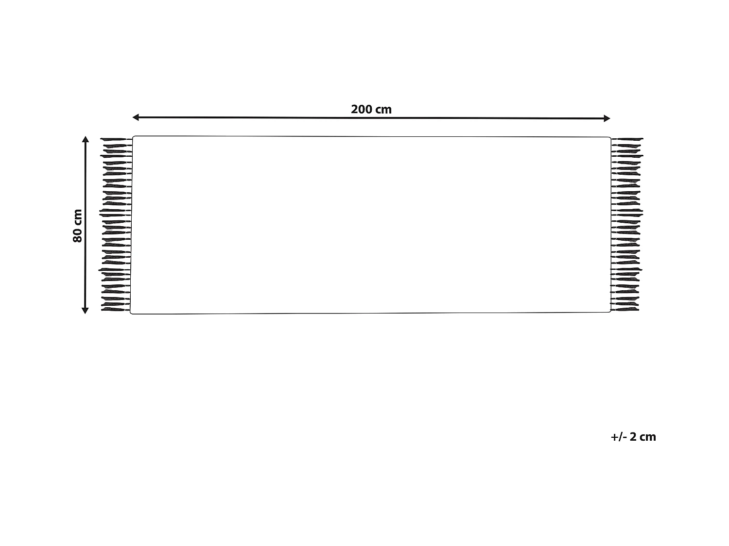 Teppich Baumwolle beige / blau geometrisches Muster 80 x 200 cm Boho Manavgat