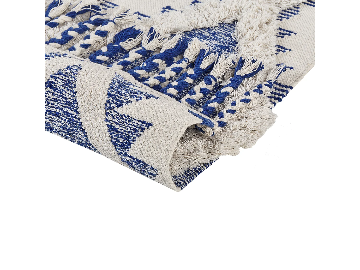 Vloerkleed katoen beige/blauw 80 x 200 cm MANAVGAT