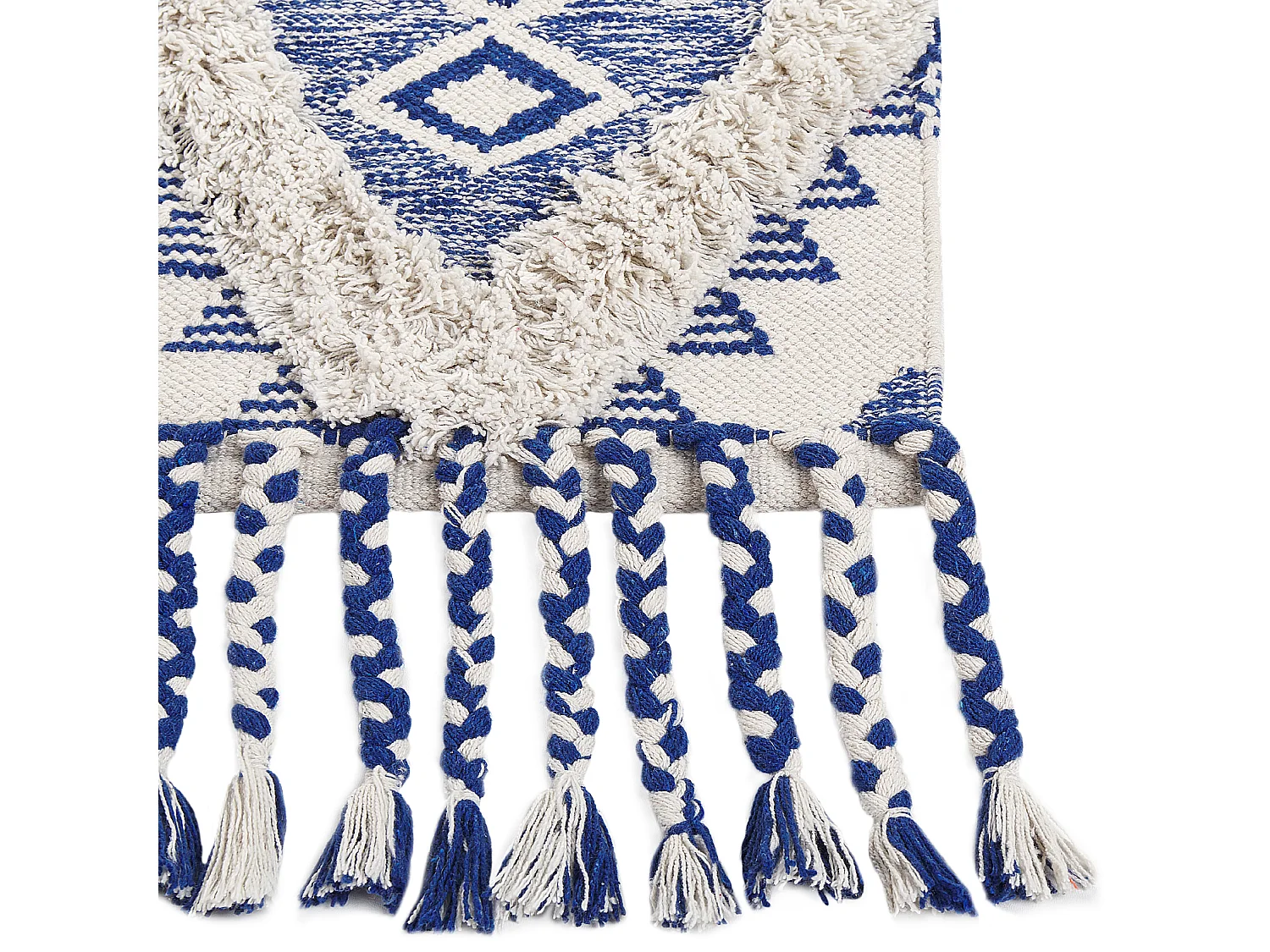 Tapis en coton 80 x 200 cm beige clair et bleu MANAVGAT