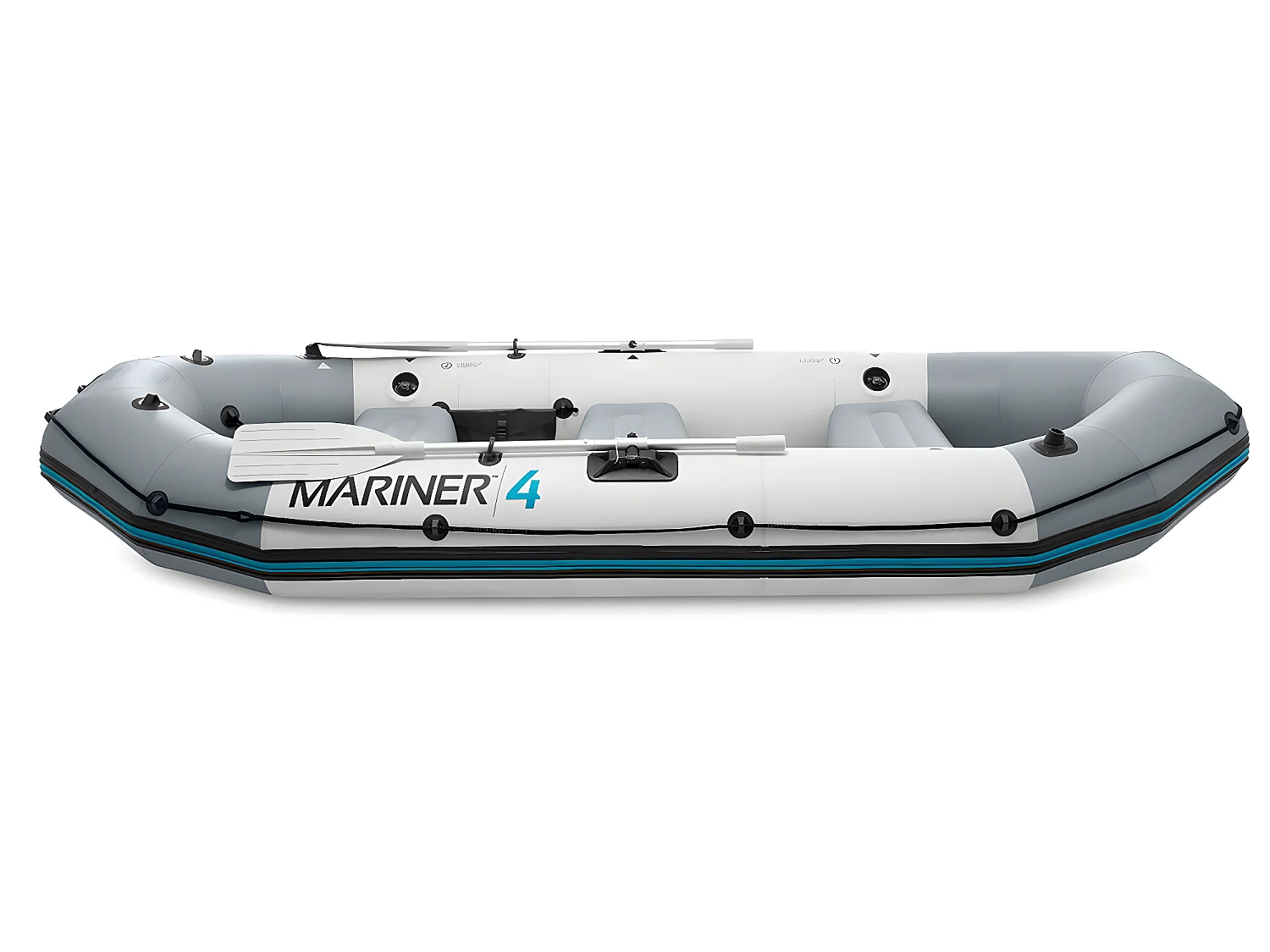 Kit bateau gonflable 4 places Mariner 4 avec rames et gonfleur - Intex