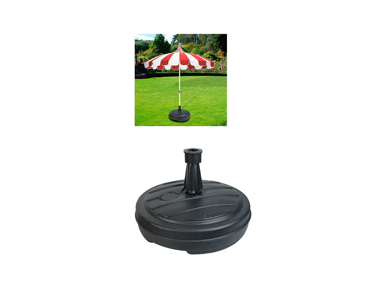 Base de sombrilla rellenable 13L para postes de Ø18-32 mm negro Ø42 cm