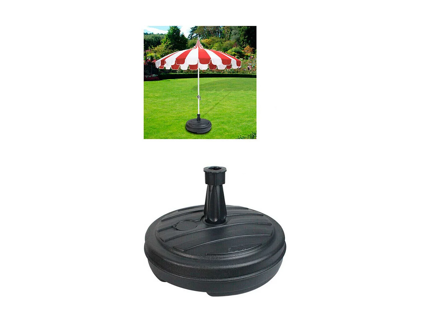 Base de sombrilla rellenable 13L para postes de Ø18-32 mm negro Ø42 cm