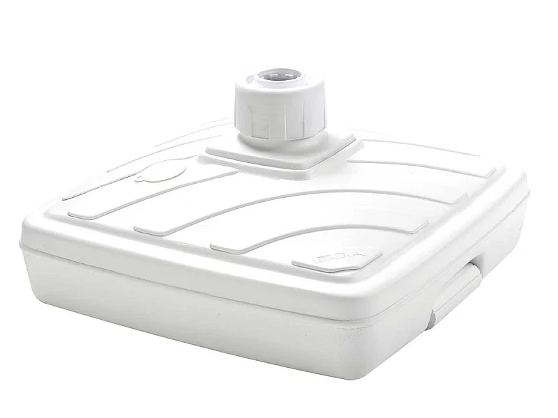 Pied de parasol carré en plastique à remplir 40 L - Blanc