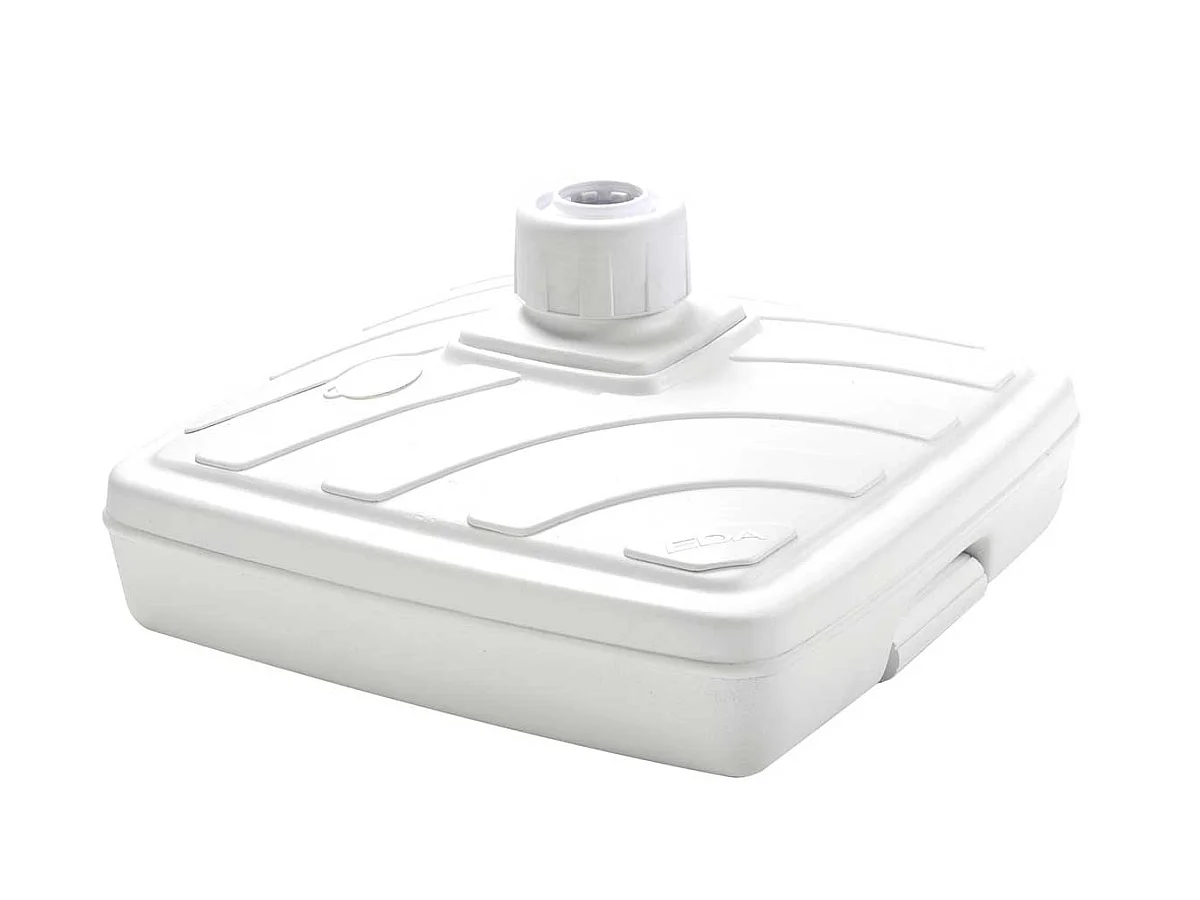 Pied de parasol carré en plastique à remplir 40 L - Blanc