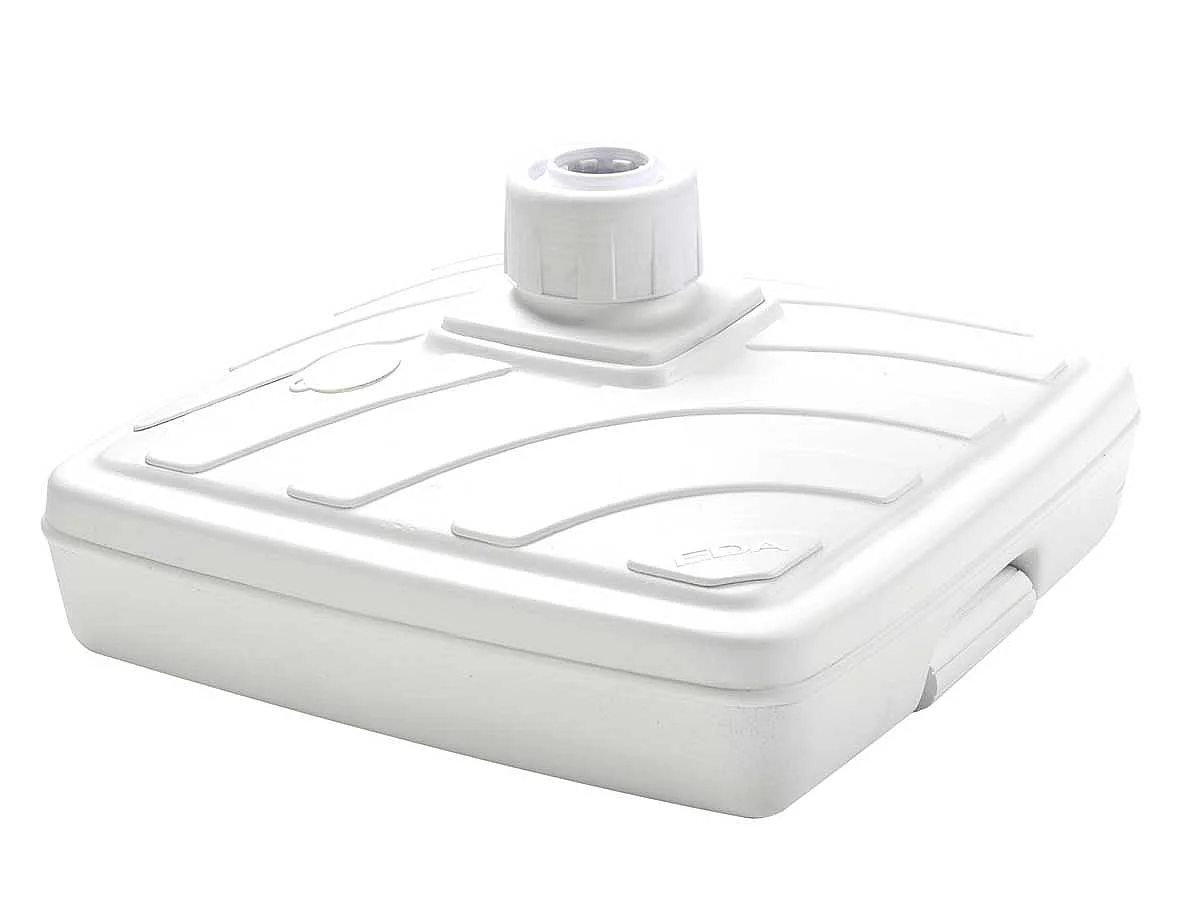 Pied de parasol carré en plastique à remplir 40 L - Blanc