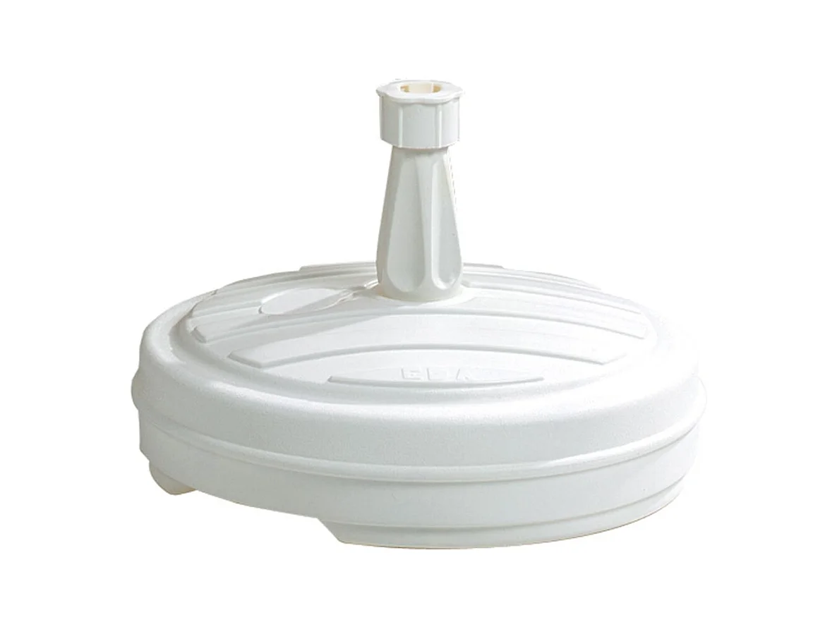 Base de sombrilla rellenable 13L para postes de Ø18-32 mm blanco Ø42 cm