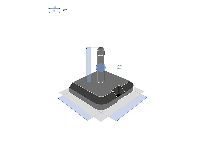 Pied de parasol Opaneo noir 39 kg avec roulettes - Hespéride
