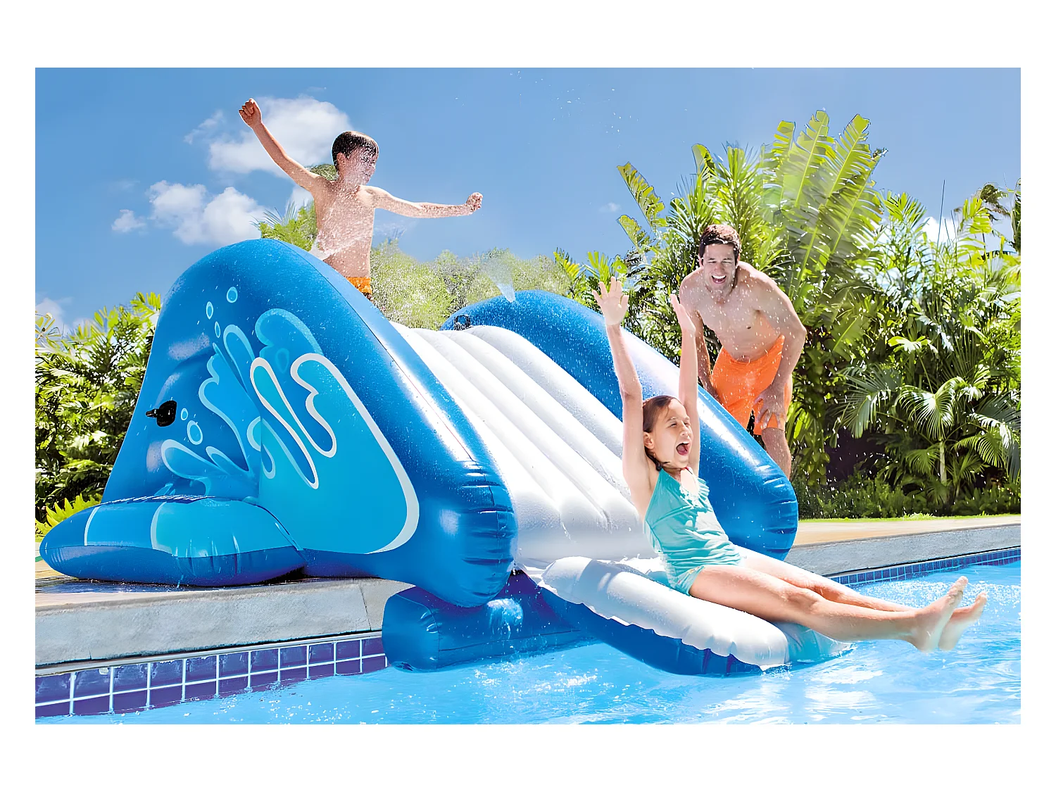 Toboggan gonflable pour piscine enterrée - Intex