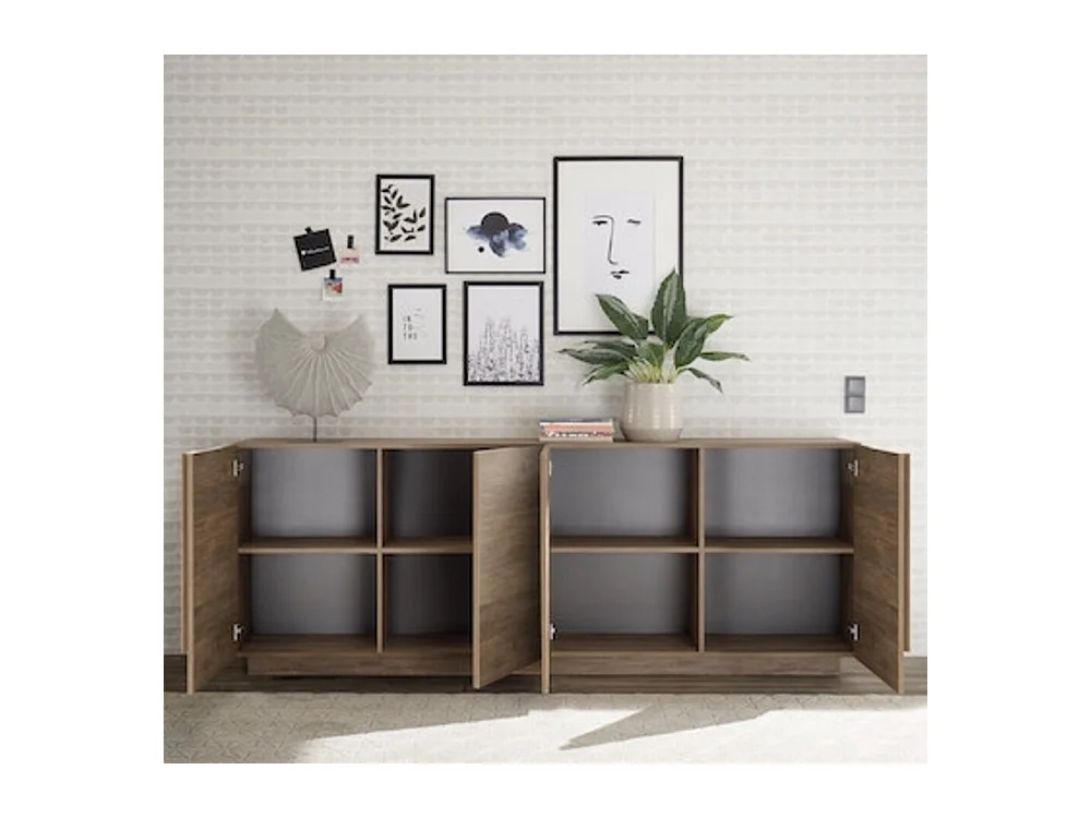 Buffet 4 portes JUPITER bois mercure 241 cm